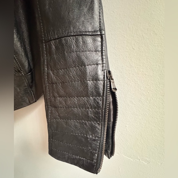 Black Leather Massimo Moto Jacket - Picture 4 of 5